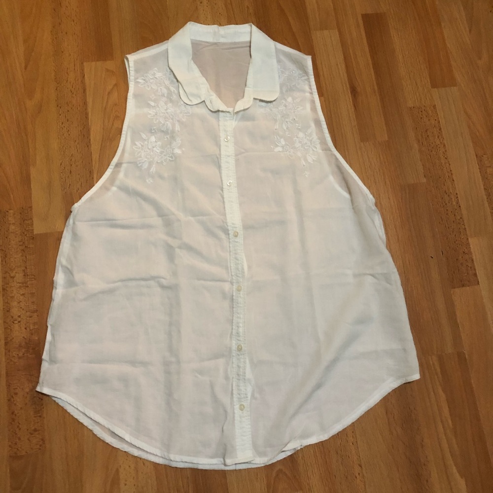 White Embroidered Top